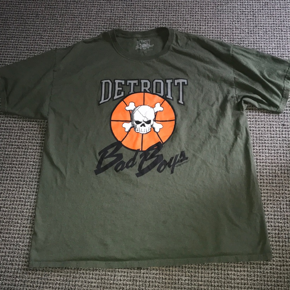 Detroit Bad Boys Graphic T-Shirt - Olive Green